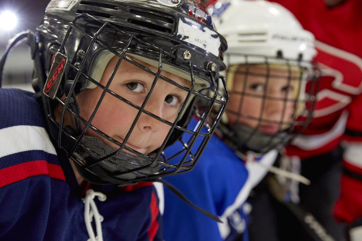 Hockey kid staring
